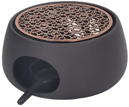 Keramik-Teekannenwärmer, Teelichtwärmer mit Eisenmatte und Kerzenhalter für Glas-Teekanne Universal-Kerzenwärmer Teekannenwärmer für die Zubereitung von Tee und Kaffee (C-Pad)