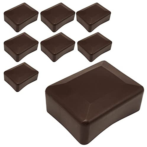 SKIR'CO (8 Stück) Zaunpfosten Kappen, Rechteckig Braun Kunststoffkappen 60 x 80 mm, Zaunpfosten Abdeckung Braun RAL 8028 Farbe