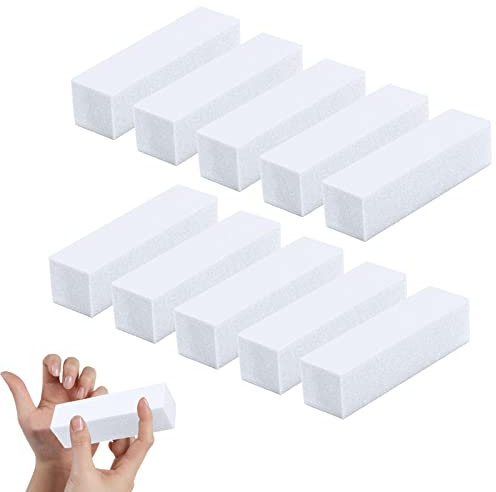 10 st nagelslipdyna, poleringsblock för naglar, poleringsblock med ansikten polering, slipning stämpel vit pimpblock nagel,för vardagsrum professionell nagelfil