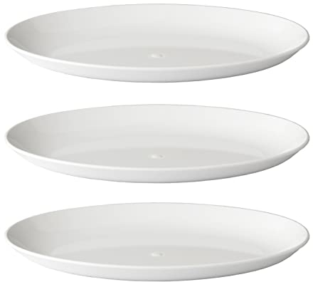 Harfield Roltex White Small Oval Plate Food Platter Pack of 3 Virtually Unbreakable Polycarbonate 24x17cm