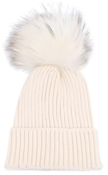 QUEEN HELENA Bommelmütze für Damen CP05 beige, One Size