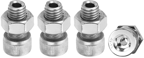 PATIKIL M10x20mm Hexagone Douille Vis, 4 Ensemble Cylindrique Creux Boulon Écrou Trousse Lampe Filetage Vis Traversant Trou Fixations, 304 Inox Acier
