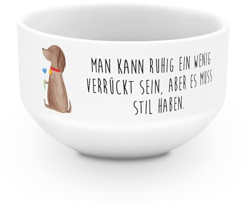 Mr. & Mrs. Panda Bowlschale Hund Blume - Geschenk, Müslischale Lustig, Suppenschüssel, schale, Hunde, dessertschale, Obstschale, Süß, Stil, Haha