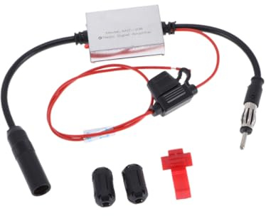 Veemoon Antena FM para Vehículos Auto Radio De Automóvil 12-24v Señal Mejorada para Coche Uso Radio Vehicular Interfaz Redonda De Alta Corriente Salida