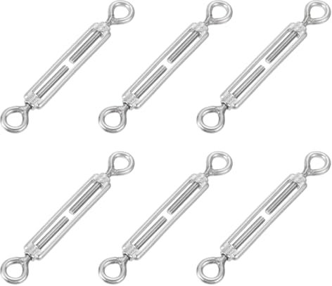 QUARKZMAN 6 Stück M5 Augen-Augen-Spannschlösser Drahtseilspanner, 304 Edelstahl Spannschloss Verstellbarer Kabelspanner für Sonnensegel, Wäscheleine