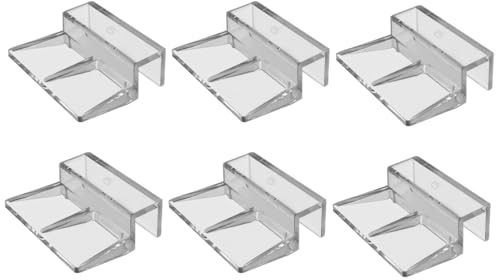 Glasabdeckungs-Clips für Aquarien,Unterstützung Halter Glasabdeckungs Clips,Glasabdeckung Clip Unterstützung Halter für Aquarien,Acryl-Clips universale Halterungen für randlose Aquarien,6mm*6Stück