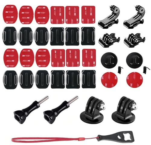 SRTSTR 35 Stück Action Cam Halterung Kleben für Gopro 3M Klebepads Helmhalterung Klebehalterunge Flache Gebogene Montagesockel mit Stativ Adapter für Hero DJI Osmo Action Klebepads