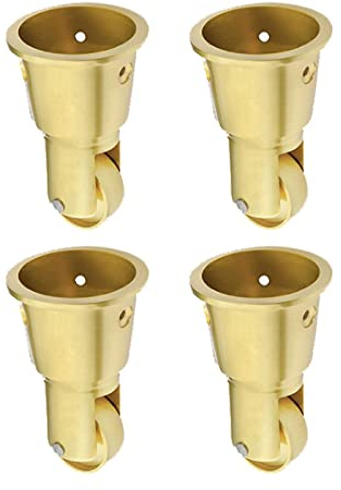 Ruote per carichi pesanti Rotelle for mobili con tazze rotonde vintage in ottone massiccio da 4 pezzi, rotelle for mobili in stile antico, rotelle for carichi pesanti, rotelle for trasporto, rotelle g