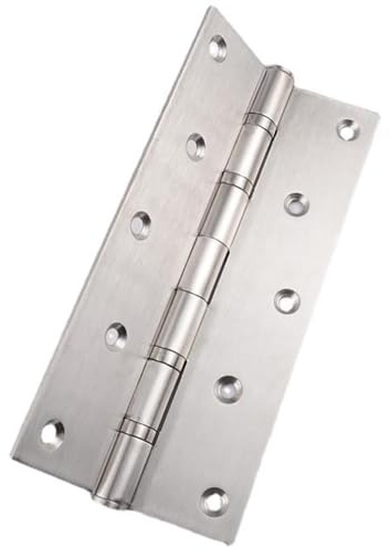 Lot de 2 charnières de porte robustes en acier inoxydable à roulement à billes de 20,3 cm pour portes intérieures et extérieures – Coins carrés, porte en bois robuste avec matériel de montage (blanc
