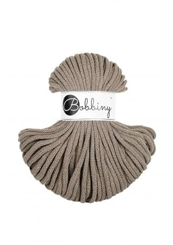 Premium Baumwoll-Flechtschnur - 5mm x 50m - Vielseitige Makramee-Kordel für Stricken, Weben, DIY-Basteln und Heimdekoration - Hochwertige Bunte Bastelschnur - Coffee