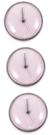 Ciieeo 3st Badezimmeruhr Badezimmer-Timer Küchenwanduhr Kleine Wanduhr Vintage- Cartoon- Süße Mini-duschuhr en Retro- Uhrenverzierung Kieselgel Rosa
