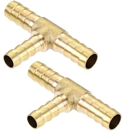 TOP-VIGOR 2Pcs Reducing Barb Hose Fitting, 3 Way Tee Pipe Connector, T-Shaped Pipe Connector Fit Hose ID 5/16 Inch x 5/16 Inch x 1/4 Inch