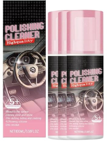 Nettoyant intérieur de voiture, 100 ml, nettoyant intérieur de voiture, spray nettoyant intérieur de voiture sans eau, nettoyant pour intérieur de voiture, caoutchouc, cuir, aérosol de 425,2 g