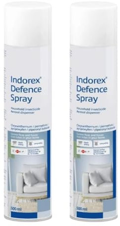 Indorex 2 Pcs Flea Spray for The Home 500ML | Indorex Household Flea Spray | Home Gard Flea - Use on Carpets & Home Furniture | Active on Adult Fleas, Larvae & Eggs.