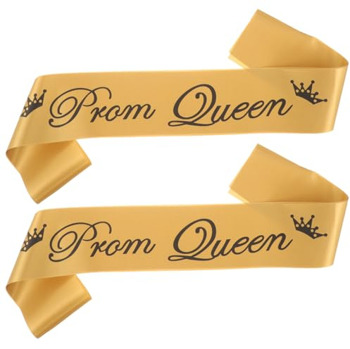 POPETPOP Goldene Satin Schärpe Für Prom King Und Prom Queen Abschlussball Halloween Party Etikette Schultergurt Elegant rutschfest 31G 31In Länge