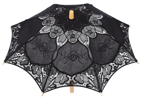 Spitzenschirm Schwarz und Spitze für Fotorequisiten | Umbrella, Vintage Sonnenschirm, Hochzeitsbedarf, Spitzenschirm Bastelarbeit
