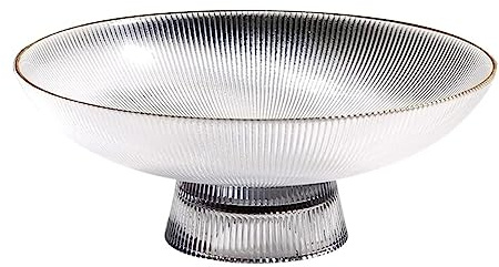 ATMRC Fruit Bowls Fruit and Vegetable Basket Bowl Fashion and Simple Practical Glass Fruit Plate Multi-Functional High-Footed Vegetable