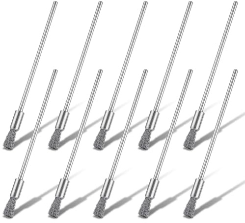 10 Stück Drahtbürste Klein Drahtbürsten Bohrmaschine Edelstahl Pinsel Stahlbürste Set Mini Drahtbürsten Kleine Metallbürste Wire Brush für Reinigung von Rost Korrosion Schmutz Farbe