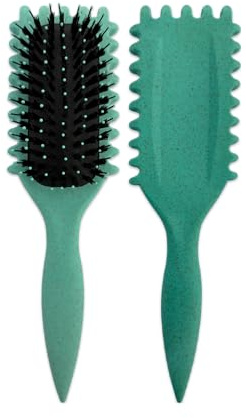 Curl Defining Brush – Premium Boar Bristle Detangling Brush for Curly Hair | Curly Hair Products for Women & Men | Defines Curls, Reduces Frizz, Shapes Coils & Waves | Natural Hair Styling (AQUA)