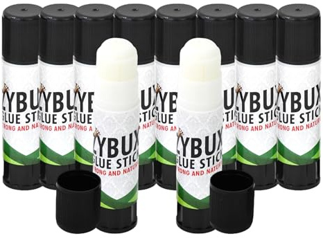 ZYBUX - Glue Sticks (10 Pack, 15g) - 90% Natural, Strong Hold, Child-Friendly Adhesive for Home, School, Office, and Crafts