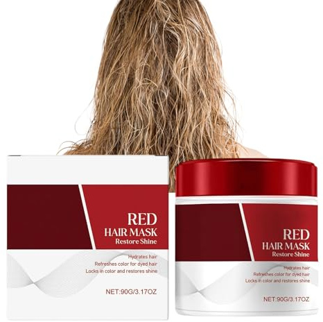Masque Capillaire – 90g, Soin Repigmentant | Masque Rouge Pour Cheveux Pour Une Brillance Éclatante | Masquee Réparateur Et Soin Profond Qui Aide À Fixer La Couleur Et À Restaurer Les Cheveux Secs Et