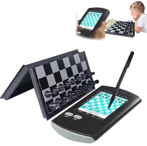 Scacchiera Elettronica Portatile, Gioco Per Computer Di Scacchi Touch 7 In 1 Con Ampio Display Lcd Stilo, Set Di Scacchi Elettronici Intelligenti Da Viaggio Portatile Per Bambini, Adulti