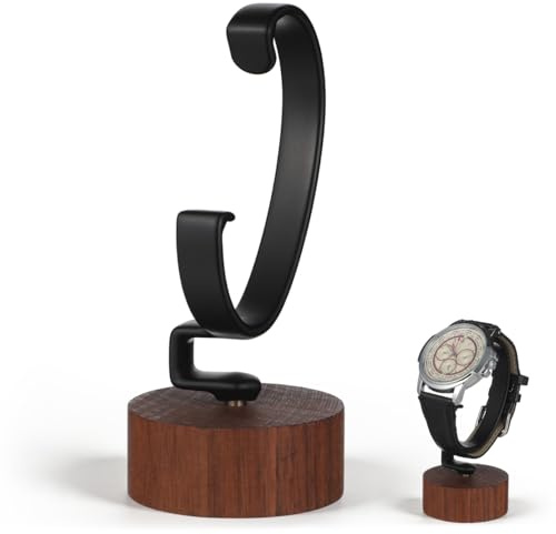 SUPVOX Présentoir à Montres en Bois de Noyer, Support de Montre-Bracelet avec Base Stable, Support C-Shape Amovible pour Collection de Hommes et Femmes