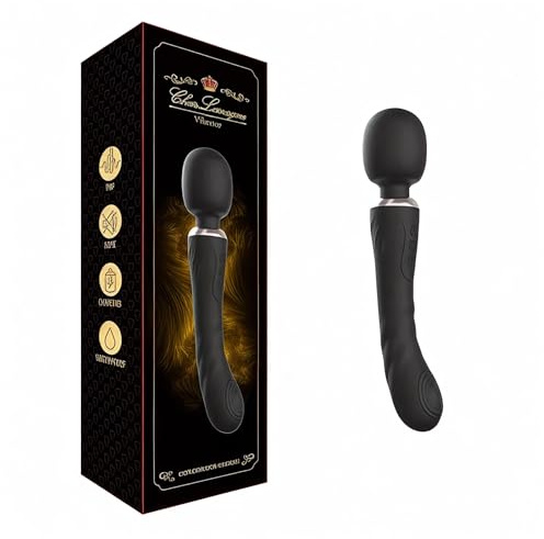 Dual-Ended Wand Vibrator with Tapping Insertable Tail 9.8 Inches, 10 Modes G-Spot Stimulation, Silent Rechargeable Massage Stick Sex Toy for Women & Couples