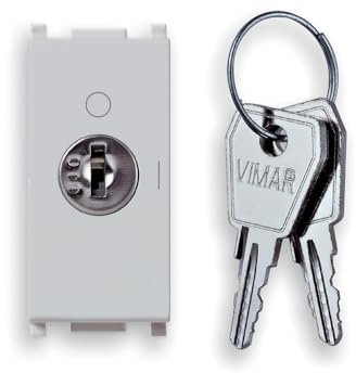 Vimar 14083.S.SL Plana Interruttore per montaggio indipendente 2P 16(3) A 250 V~, a chiave estraibile solo in posizione O (OFF), Silver
