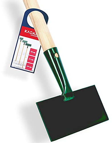 KADAX Rascador de hielo de acero reforzado, rasqueta de hielo con mango largo de madera, rasqueta de hielo para jardín, rasqueta de hielo (ancho: 16 cm)
