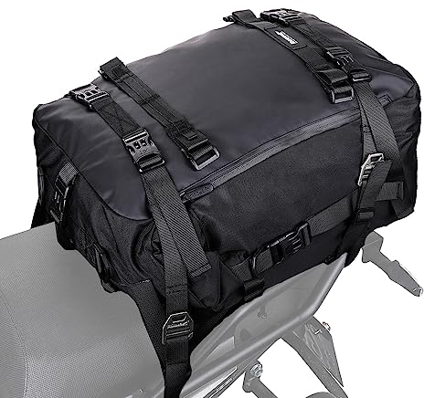 Rhinowalk Motor Pannier Bag 30L Multifunctional Waterproof Rear Rack Trunk Motorcycle Seat Bag Motorbike Saddle Bag Professional Motor Accessories-Black