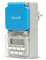 Garza - Temporizador Programador Digital de Exterior, Protección IP44, Programación Semanal (8 Programas), Modo Aleatorio, Enchufe con protección, Gris y Azul