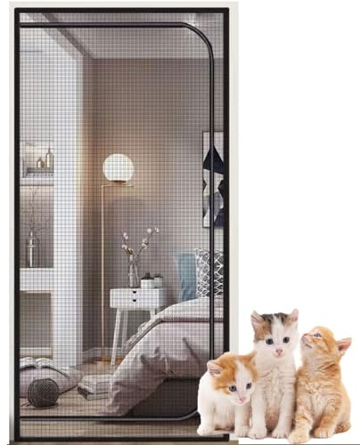 Porte Moustiquaire À Fermeture Éclair For Chat 130 Cm X 220 Cm Avec Fermeture Éclair, Résistante Aux Animaux Domestiques, Maille Renforcée, Portes Coulissantes Auto-scellantes For Portes, Chambre ( Co