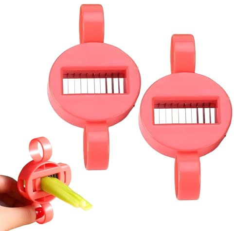 2Pcs Runner Bean Slicer, Runner Bean Stringer, Manual Vegetable Prep Gadget for Quick Slicing and De-Stringing Beans, Compact Kitchen Accessory