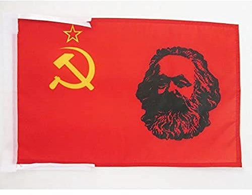 AZ FLAG Bandiera URSS con Marx 45x30 cm Poliestere 100D Cordini | Uso interno ed esterno bandiera decorativa comunista doppie cuciture e bordi rinforzati