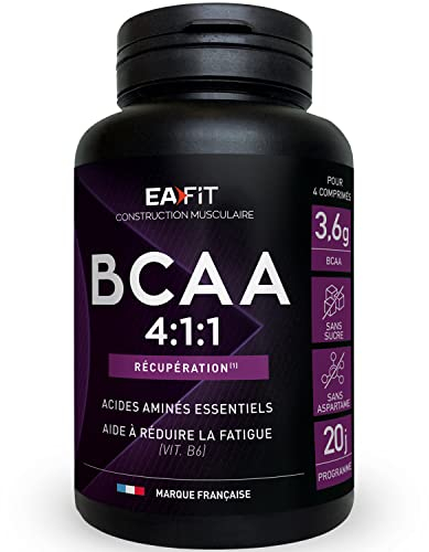 EAFIT BCAA 4.1.1-120 Kapseln Prog 20 Workouts - Muskelaufbau - Molkenprotein - Schnelle Absorption - Aminosäuren und Verdauungsenzyme - Hoher Amino-Komplex - Anti-Doping zertifiziert