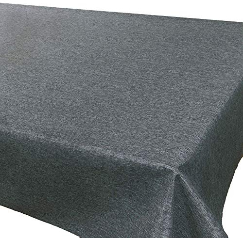 Tischdeckenshop24 Tischdecke WIEN anthrazit Premium, schmutzabweisend, ganzjährig, rechteckig 130x160 cm