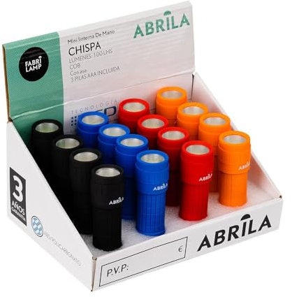 Zarivy Mini linterna de mano LED COB 100 lm, multicolores, 9,5x3x3 cm, 3 pilas AAA incluidas, ligera y con asa, ideal para iluminación portátil.