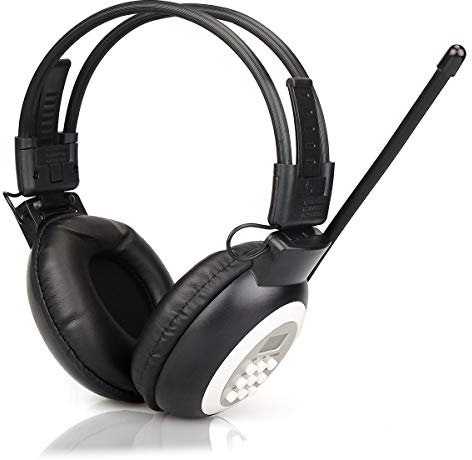 Retekess TR101 Radio Cuffia, Radio FM Pieghevole con Stereo, Ingresso AUX, Alimentazione a Batteria, per Riunioni Scolastiche (Nero)