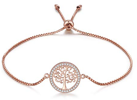 MEGA CREATIVE JEWELRY Bracciale de Donna Albero Della Vita Gioielli in Argento 925 con Cristalli Regalo Donna Originale per Lei Mamma Moglie Fidanzata Ragazza Figlia Amica Compleanno Anniversario