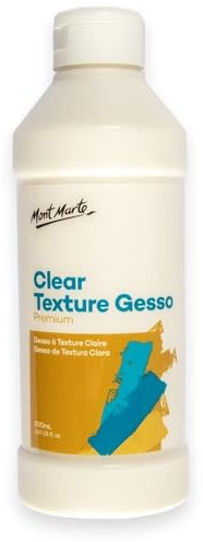 MONT MARTE Gesso Premium Clear Texture da 500 ml, adatto per colori acrilici, colori a olio, matite colorate, pastelli, grafite e carbone