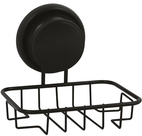MSV Porte Savon avec Mega Ventouse Acier Noir