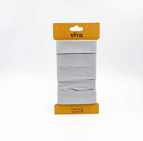Trimz Schrägband, Polyester-Baumwolle, Grau, 25 mm x 5 m