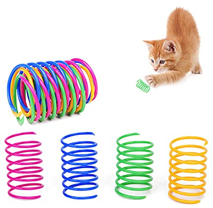 Andiker interaktives Spirale Katzenspielzeug, Buntes kreatives Spielzeug Langlebiges weiches Katzen Aktivierung Spielzeug zum Schlagen, Beißen und Jagen von Kätzchenspielzeug (12pcs)