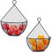 IGNPION Lot de 2 paniers à fruits muraux à suspendre - Corbeille à fruits - Support décoratif pour fruits, légumes, collations, pain - Noir