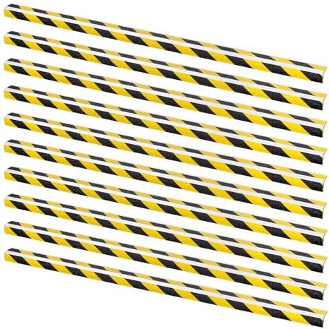 TMS PRO SHOP BIGPACK 10 x Stufenprofil ANTIRUTSCH-STAR gelb/schwarz, Alu, 100 x 5,4 x 3,1 cm aus Aluminium, Antirutsch, Art.-Nr. 609313 | Antirutschbelag | Antirutsch Treppe | Antirutschstreifen