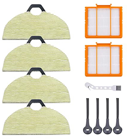 JYAILIFIS RV2610WA Vacuum Mop Replacement Pads Compatible with Shark RV2610WA RV2620WA RV2410WD AV2610WA AI Ultra 2- in-1 Robot Vacuum, 4 Mop Pads, 2 Filters, 4 Side Brushe