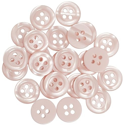 AERZETIX - C67914-25er Pack runde Nähknöpfe Ø11.5x2 mm mit 4 löchern 18L L18 mit rand - farbe hellrosa - aus kunststoff - öffnung 1.8 mm - kurzwaren nähen kleidung dekoration