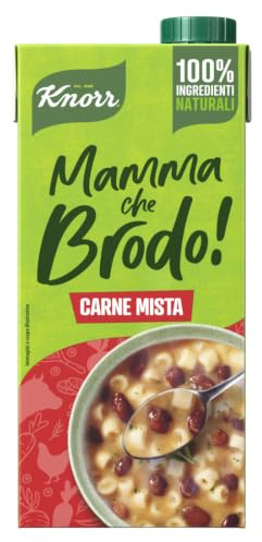 Knorr Mamma Che Brodo! Carne Mista - Brodo Pronto con Ingredienti 100% Naturali e Verdure da Agricoltura Sostenibile, Senza Glutine e Lattosio