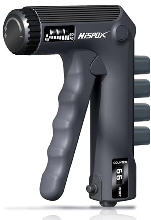 HISPOX Handtrainer Unterarmtrainer, Einstellbarer Widerstand 10-60kg, Grip Griffkraft Trainer, Krafttraining Griffstärker, Rutschfester Griff, Für Sportler und Wiederherstellung der Hand